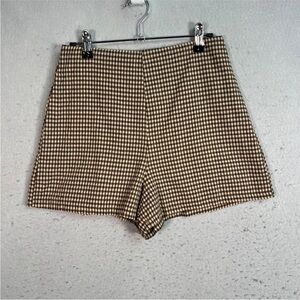 RIHOAS Women’s High Waisted Checkered Brown/Beige Shorts